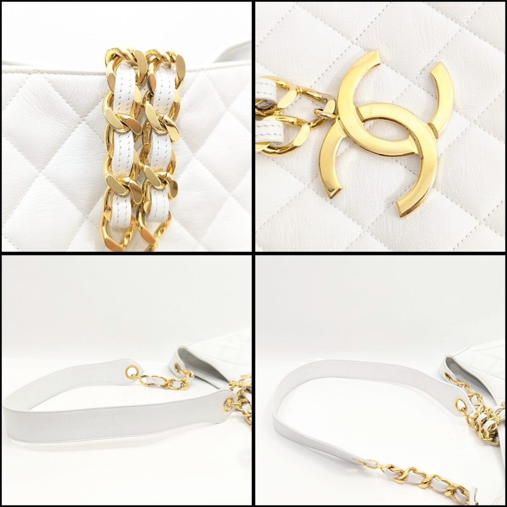 ✨️💎Authentic Chanel White Qualited Lambskin Hobo Bag - Picture 3 of 16